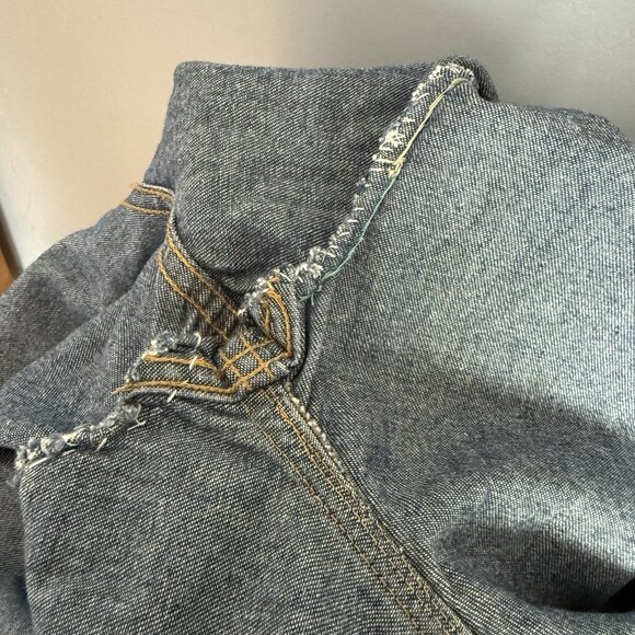 Vintage 90s Tommy Hilfiger Denim Overalls Loose Spellout Hip Hop XL Baggy - Picture 9 of 13